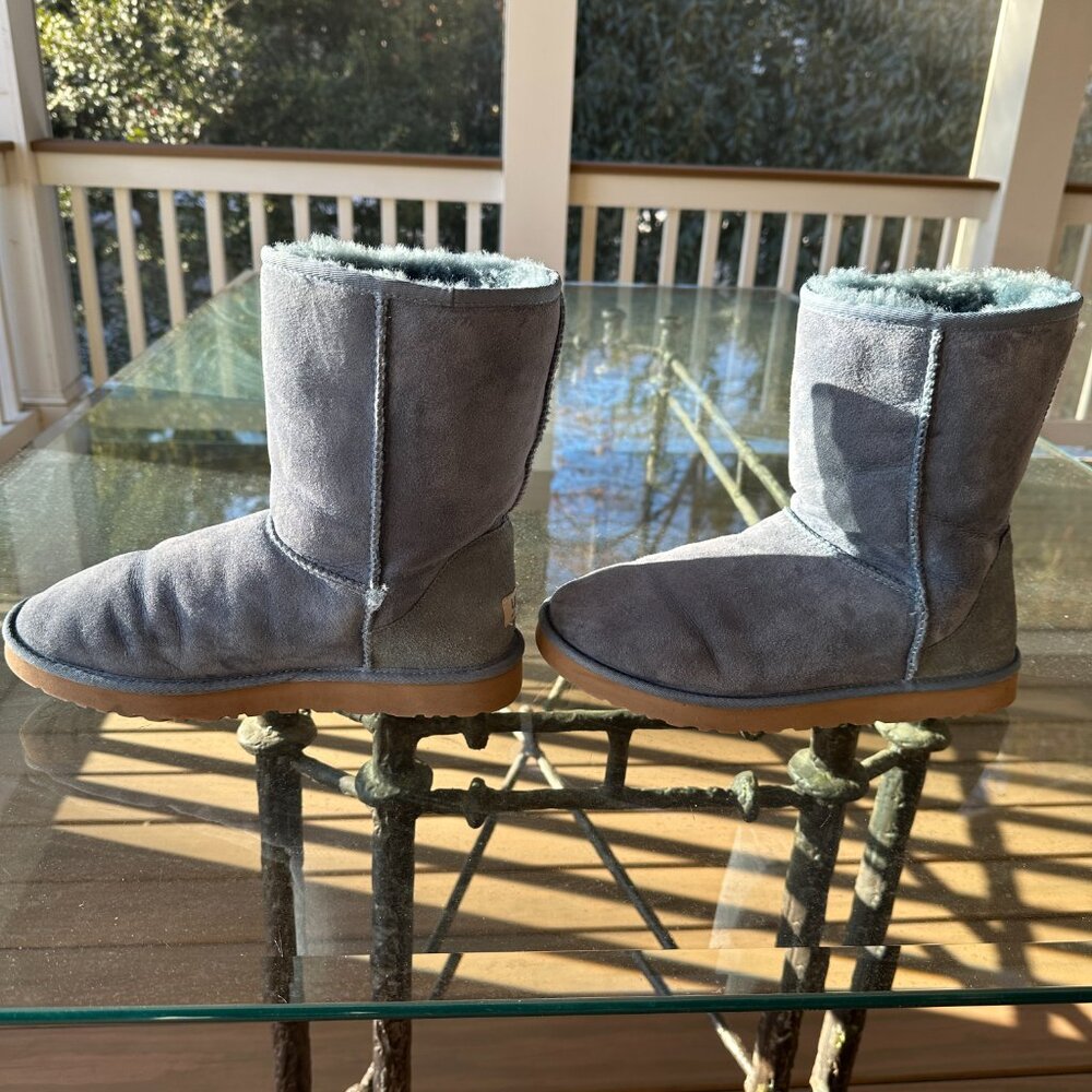 UGG Classic Short 5825 Blue Suede Round Toe Pull On Snow Boots Women Sz 11 - Picture 8 of 16